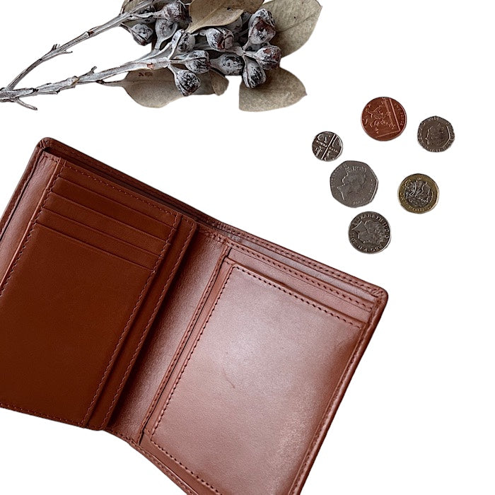 二つ折りミニ手帳型財布 ゴールデンタン