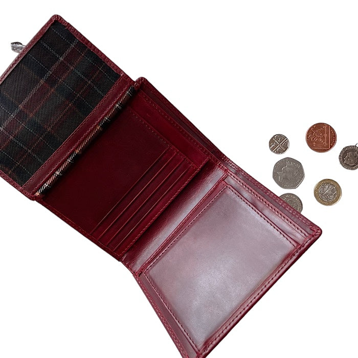 二つ折りミニ手帳型財布 ブラックチェリー