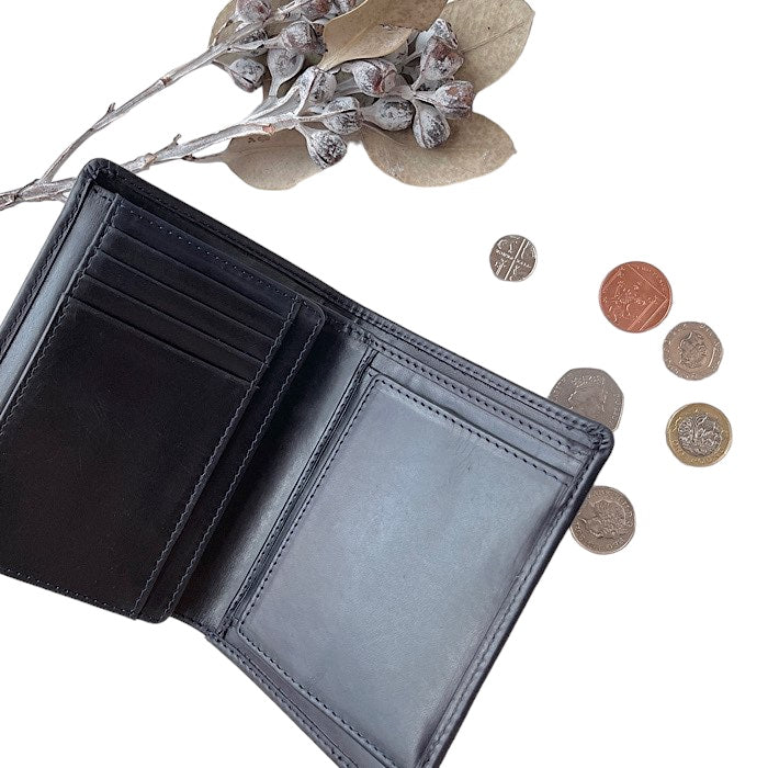 二つ折りミニ手帳型財布 サファイヤブルー