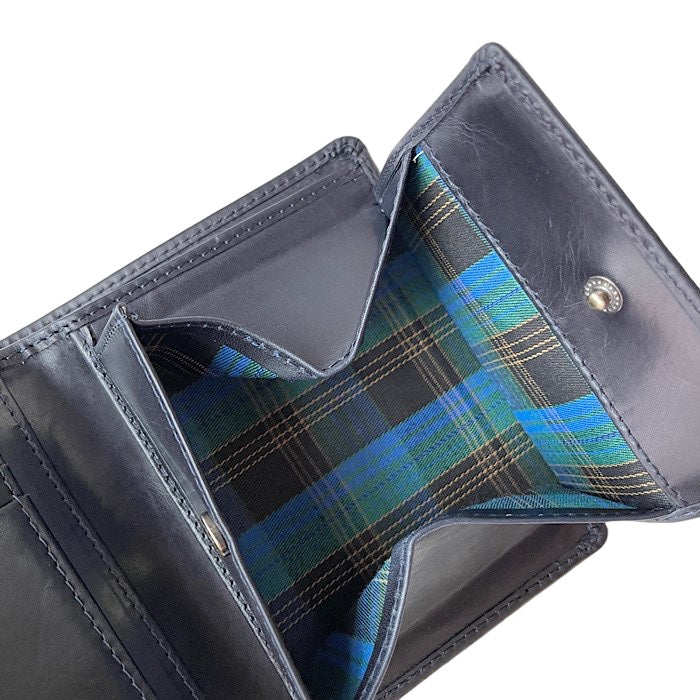 二つ折りミニ手帳型財布 サファイヤブルー