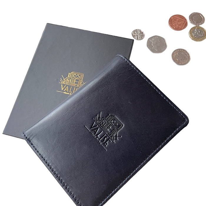 二つ折りミニ手帳型財布 サファイヤブルー