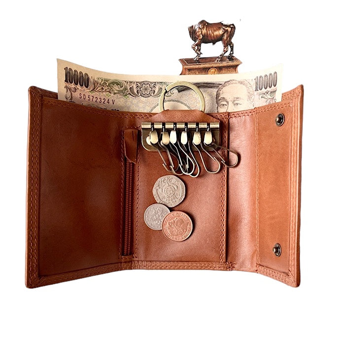 財布付きキーケースII ゴールデンタン