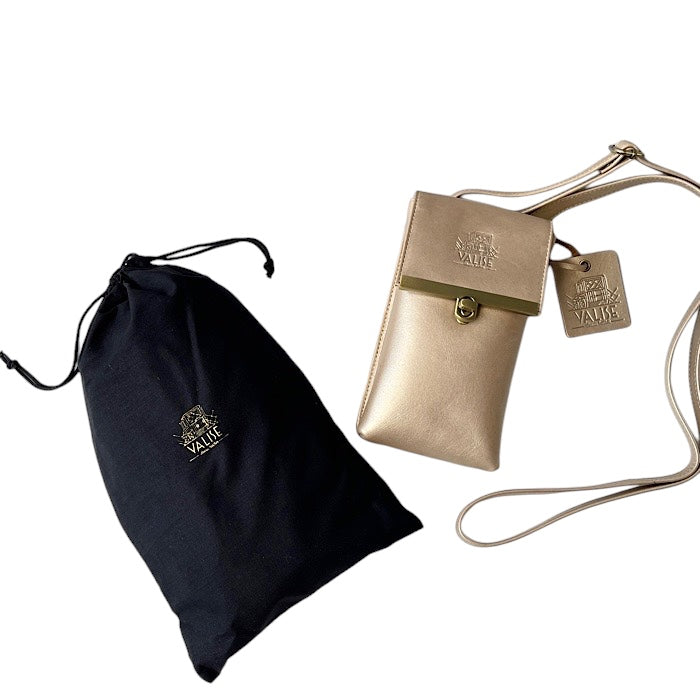 本革スマートフォンショルダー シャンパンゴールド