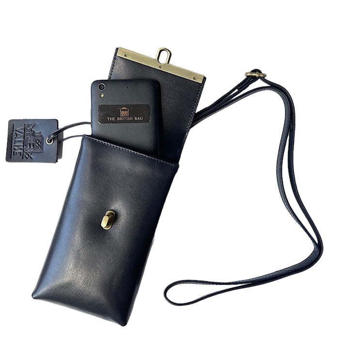 本革スマートフォンショルダー サファイヤブルー