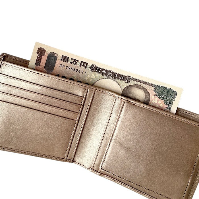 二つ折り財布V シャンパンゴールド