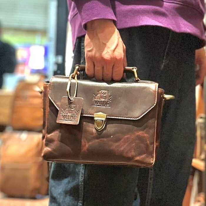 スクエアサッチェル アンティークブラウン