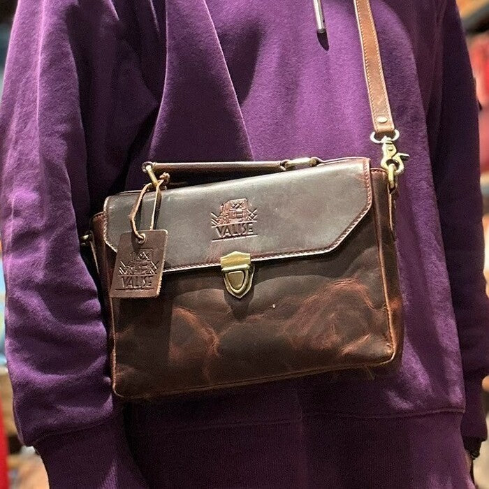 スクエアサッチェル アンティークブラウン