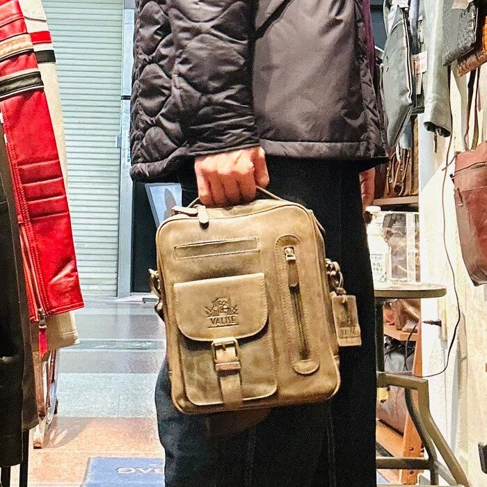 TALL ボックスサッチェル ハンターストーン