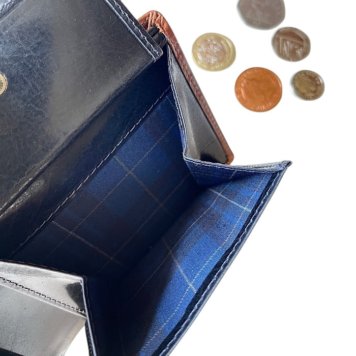 Bifold wallet Cognac/Navy