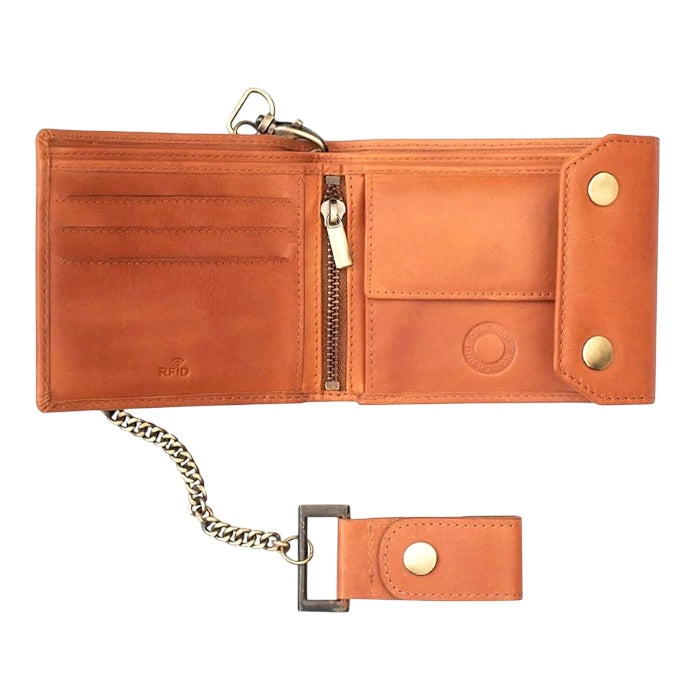 Primehide レザーバイカーウォレット 8201 Tan