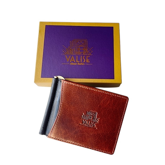 Money Clip Cognac/Navy