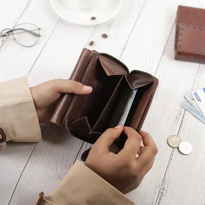 Primehide 三つ折りレザーウォレット 25713 Brown