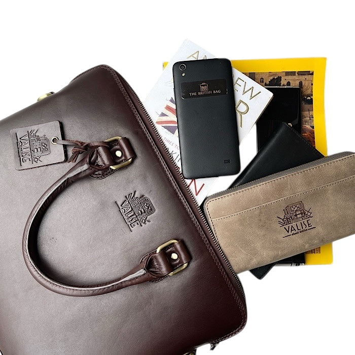 The British Bag Valise ビジネスバッグ ダークブラウン Large ビジネス マホガニーブラウン