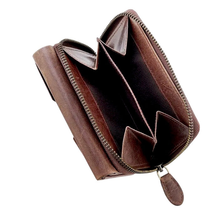 Primehide 三つ折りレザーウォレット 25713 Brown