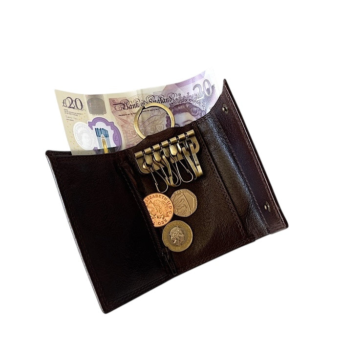 財布付きキーケースII マホガニーブラウン