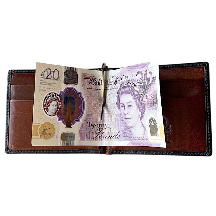 Money Clip Navy/Cognac