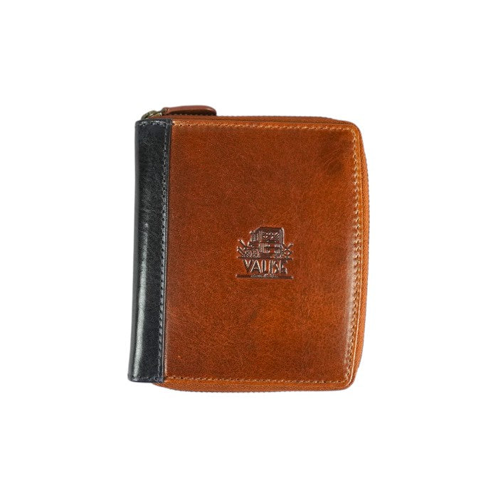Zip Key Case Cognac/Navy