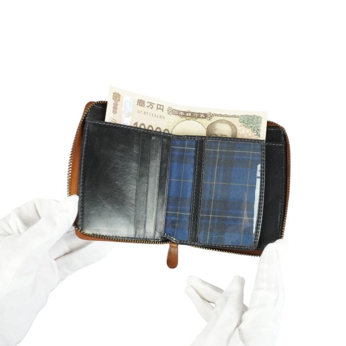 Zip Card/Note コニャック/ネイビー