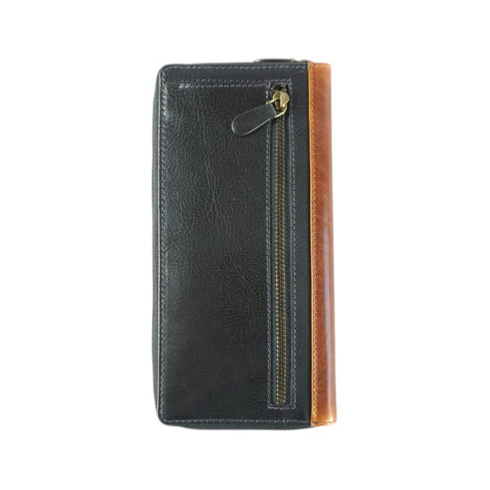 Zip Long Purse ネイビー/コニャック