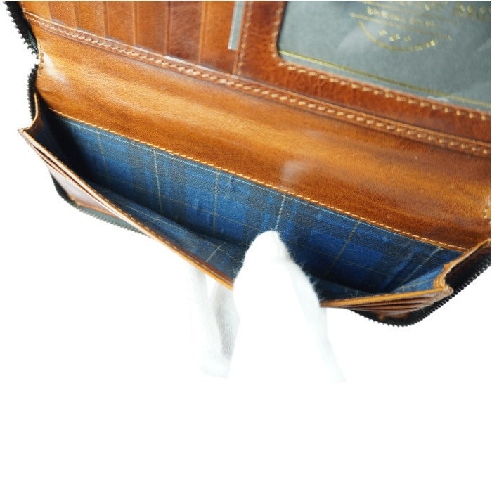 Zip Long Purse ネイビー/コニャック