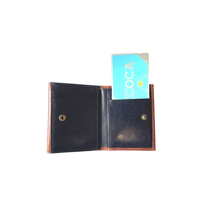 Bifold wallet Cognac/Navy