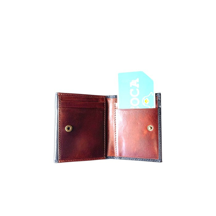 Bifold wallet Cognac/Navy