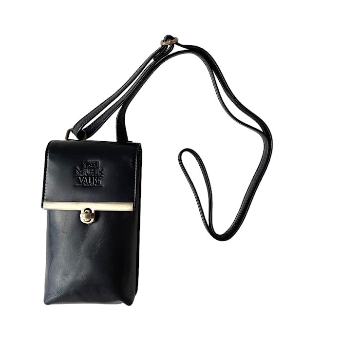 Genuine Leather Smartphone Shoulder Bag Eton Black