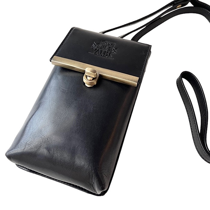 Genuine Leather Smartphone Shoulder Bag Eton Black