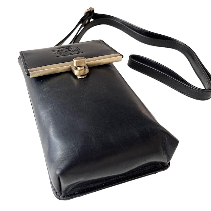 Genuine Leather Smartphone Shoulder Bag Eton Black