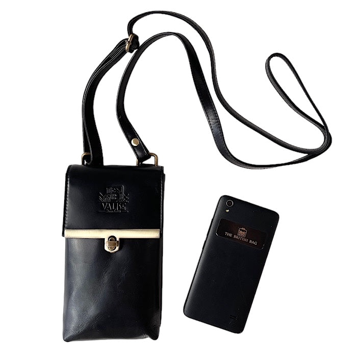 Genuine Leather Smartphone Shoulder Bag Eton Black